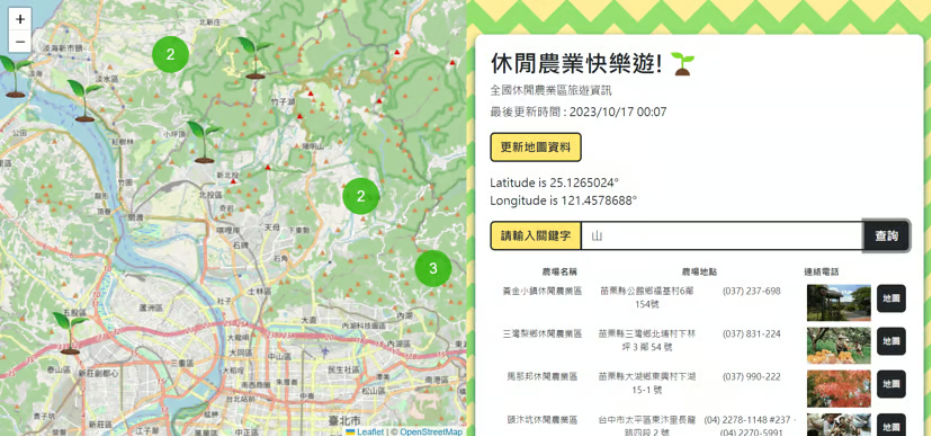 休閒農場地圖